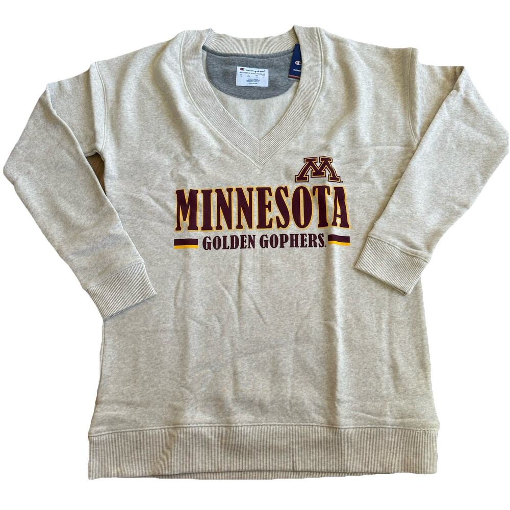 Champion Minnesota Golden Gophers V Neck Pullover Size Medium